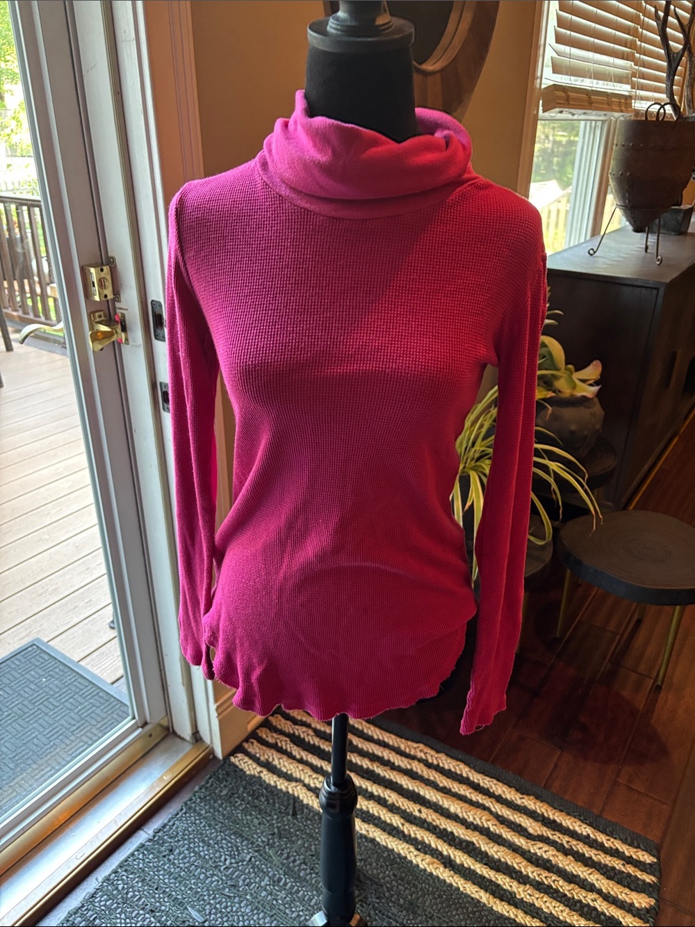 Evereve Pink Funnel Neck Long Sleeve Sweater